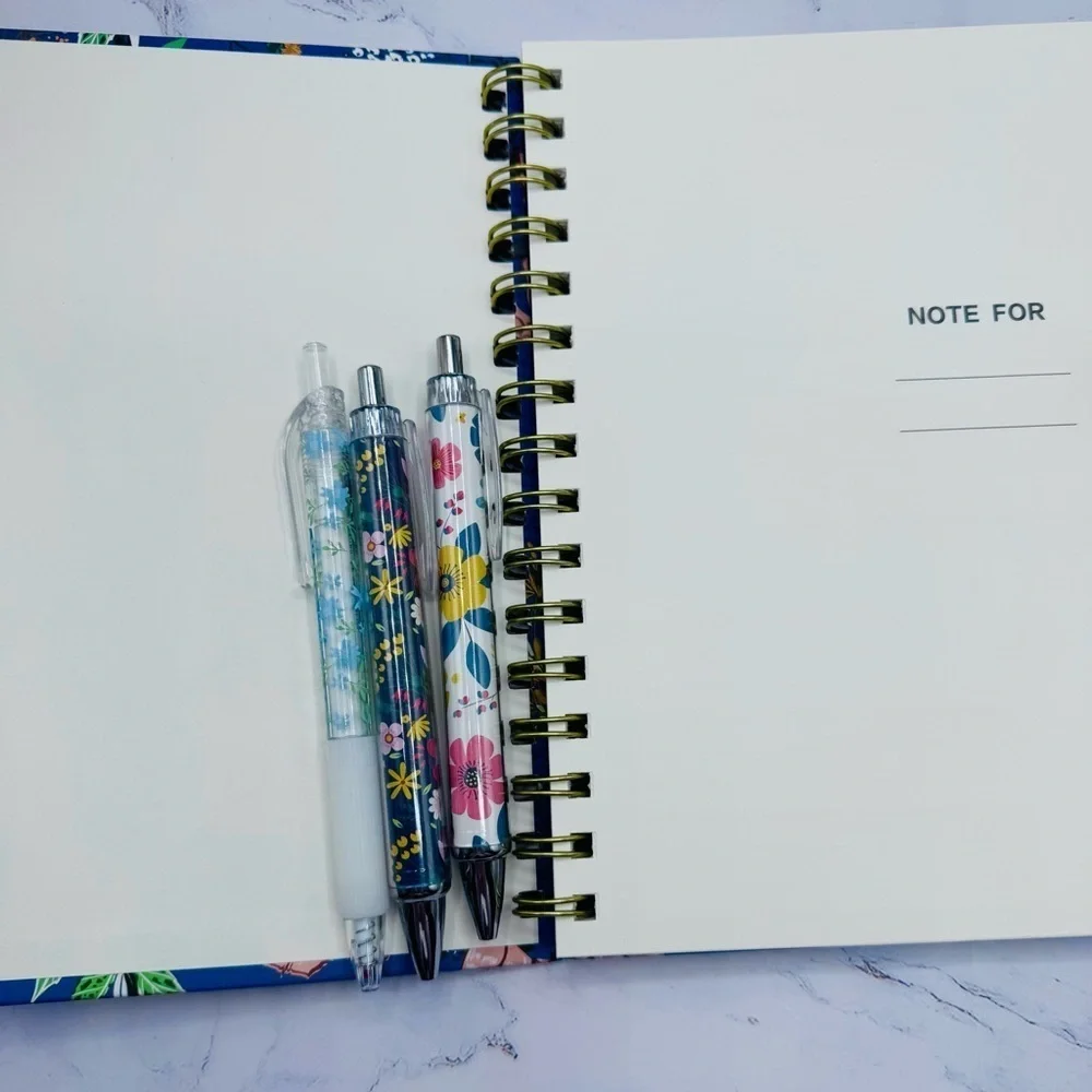 The Notebook Hardcover Floral Stationary Set Blue Floral Theme